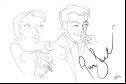 Love Is All You Need, Trine Dyrholm, Pierce Brosnan. Venice Film Festival. Sketch by Nesta.