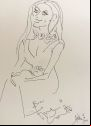 Maria Grazia Cucinotta, Magic Card at Venice Film Festival, sketch by Nesta 2/9/15