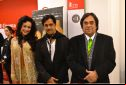 Actress Madhuri Bhattacharya, Kanarese action star Arjun Sarja, and producer-magnate Ashok Kheny of Bangalore