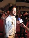 Alfonso Herrera in red carpet interview in Aruba